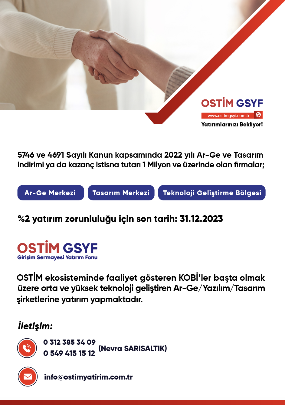 OSTİM GSYF Yatırımlarınızı Bekliyor!